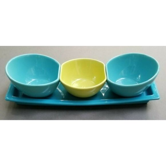 Serving Tray bowls Relish Taco Bar Salsa Server TAG Domo - Picture 3 of 12